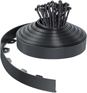 VOUNOT® Bordure de Jardin en Plastique 20 mètres avec 40 Piquets d