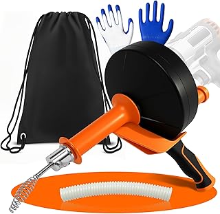 Furet Déboucheur Canalisation - 10M Furet Plomberie Flexible avec Gants, Sac de Rangement - Spirale de Nettoyage de Canalisations pour Cuisine, la Salle de Bain, l