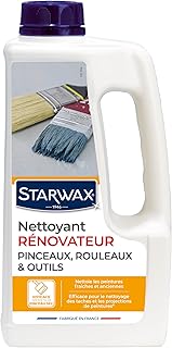 STARWAX - Nettoyant rénovateur pinceaux, rouleaux et outils. Efficace même sur pinceau sec. Efficace pour le nettoyage des taches et projections de peinture. Fabriqué en France - 1L