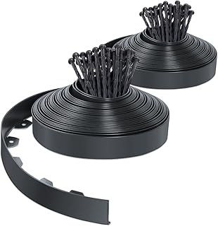 VOUNOT® Bordure de Jardin en Plastique 40 mètres avec 80 Piquets d
