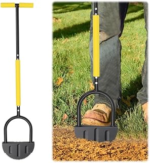 Outil professionnel pour bordure de jardin – Bêche en demi-lune – Coupe-bordure de gazon robuste avec lame en dents de scie et poignée en T confortable | Bordures de jardin, patios et aménagement