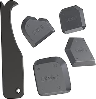 KLRStec Premium Outil de Calfeutrage Joint - Kit complet de décapage de silicone & rénovation, 4 lissoirs à joints avec 15 formes et tailles différentes - Kit d