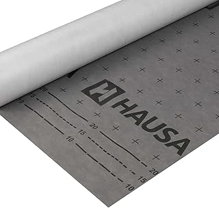 HAUSA Classic HU100 sous-toiture flexible à trois couches très perméable indéchirable résistante aux intempéries sans bandes autocollantes membrane de coffrage rouleaux de 1,5mx50m gris