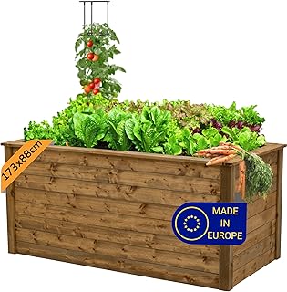 FournierWerk Carre Potager Exterieur Bois, Jardiniere Exterieur Grande Taille Surélevé - Fabriqué en Europe (Géotextile Inclus, Bois Imprégné) 