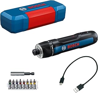 Bosch Professional tournevis sans-fil Bosch GO 3 (avec set de 8 embouts, porte-embout, câble USB-C, mini coffret), Blue, 06019H2201