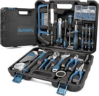 Sundpey Malette à Outils 148 Pièces - Caisse à Outils Complète Portable avec Tournevis et Pinces - Kit d’Outils Idéal pour Maintenance Quotidienne à la Maison ou au Garage Bleu