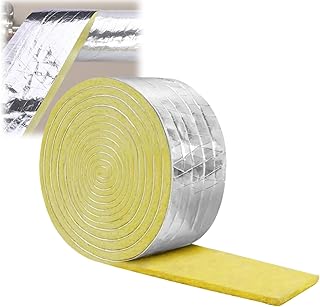 Isolant en laine de verre pour tubes, rouleau de 10 m, isolation thermique et acoustique, fibre de verre (1 pièce)