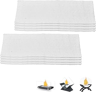 Zuxbolf 8 Pièces Laine de Céramique Cheminée 300x100x13mm Laine de Verre Isolation Thermique Laine de Céramique pour Cheminée Éthanol Éponge Céramique Bioéthanol pour Cheminée de Table