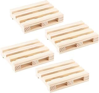 Ideen mit Herz Mini palettes décoratives en bois - Idéal pour l’artisanat, le bricolage ou comme dessous de verre pour boissons.