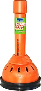 PARODI & PARODI - Super Asco Déboucheur Canalisation, WC, Lavabo, Douche - Ventouse Déboucheur Evier à Ressorts à Double Action, 24 cm Hauteur et 12 cm Diamètre, Facile à Utiliser et Ultra Résistant