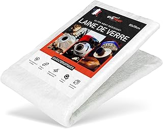 EVAFLOOR® Laine de Verre 50x75 cm - Épaisseur 8 mm | Résiste jusqu’à 800 °C | Parfait pour Silencieux d